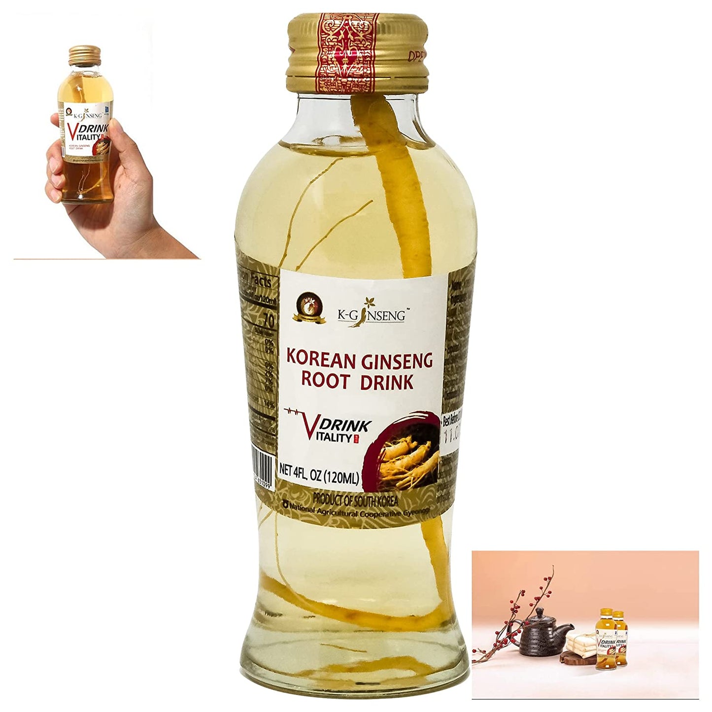 KOREAN GINSENG DRINK ROOT DRINK GOLD 1box- 10 bottle / 1 bottle - 4FL OZ / Vitality Drink / Power Drink / Healthy drink
