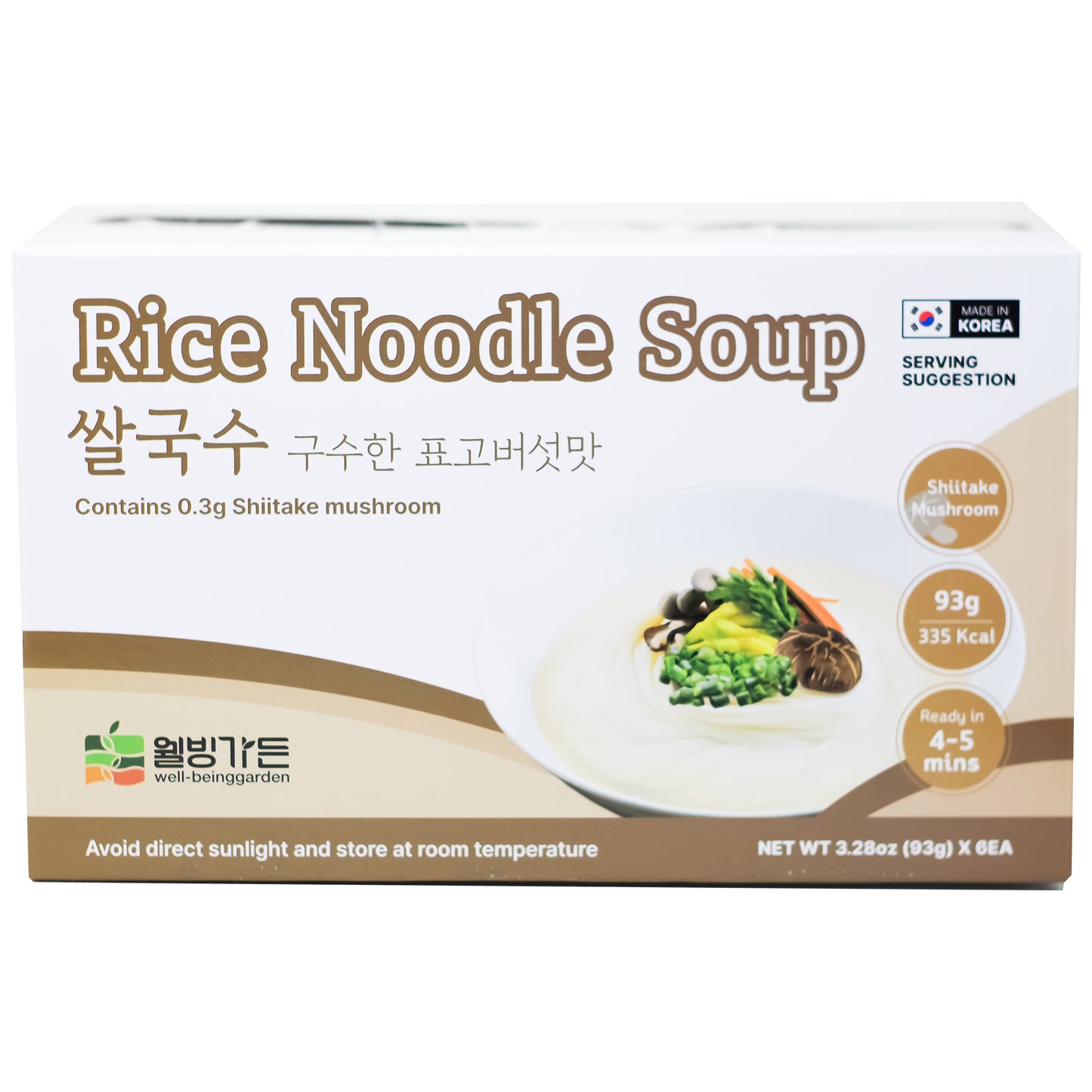 Rice mushroom Noodle Soup BENTO |SHIITAKE MUSHROOM Flavor | 93g per BENTO, 6 Bowls 1 order 93g/pack 표고버섯맛 쌀국수
