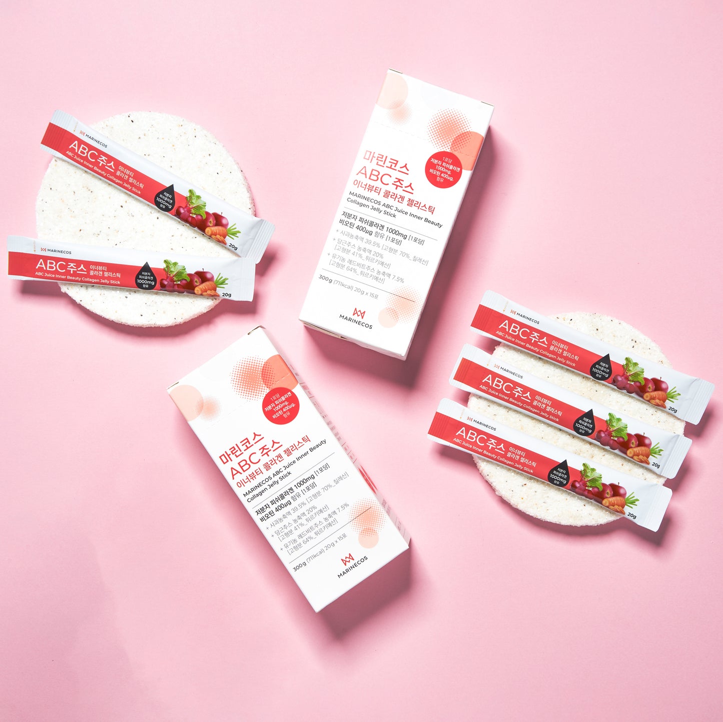 MARINECOS ABC ( APPLE, BEET, CARROT ) JUICE INNER BEAUTY COLLAGEN JELLY STICK (15 Days) - Collagen.