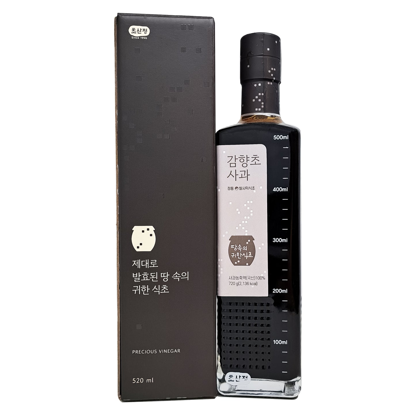 KOREAN All Natural Apple Balsamic Vinegar 520ml 초산정 감향초 프리미엄 식초 ( 520ml - 내용량 25.4oz (720g)) Best gift item 75Brix