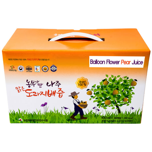 Farmers Fresh pear bellflower Juice, 3.4 oz per Pack, 30 Packs 도라지 배즙