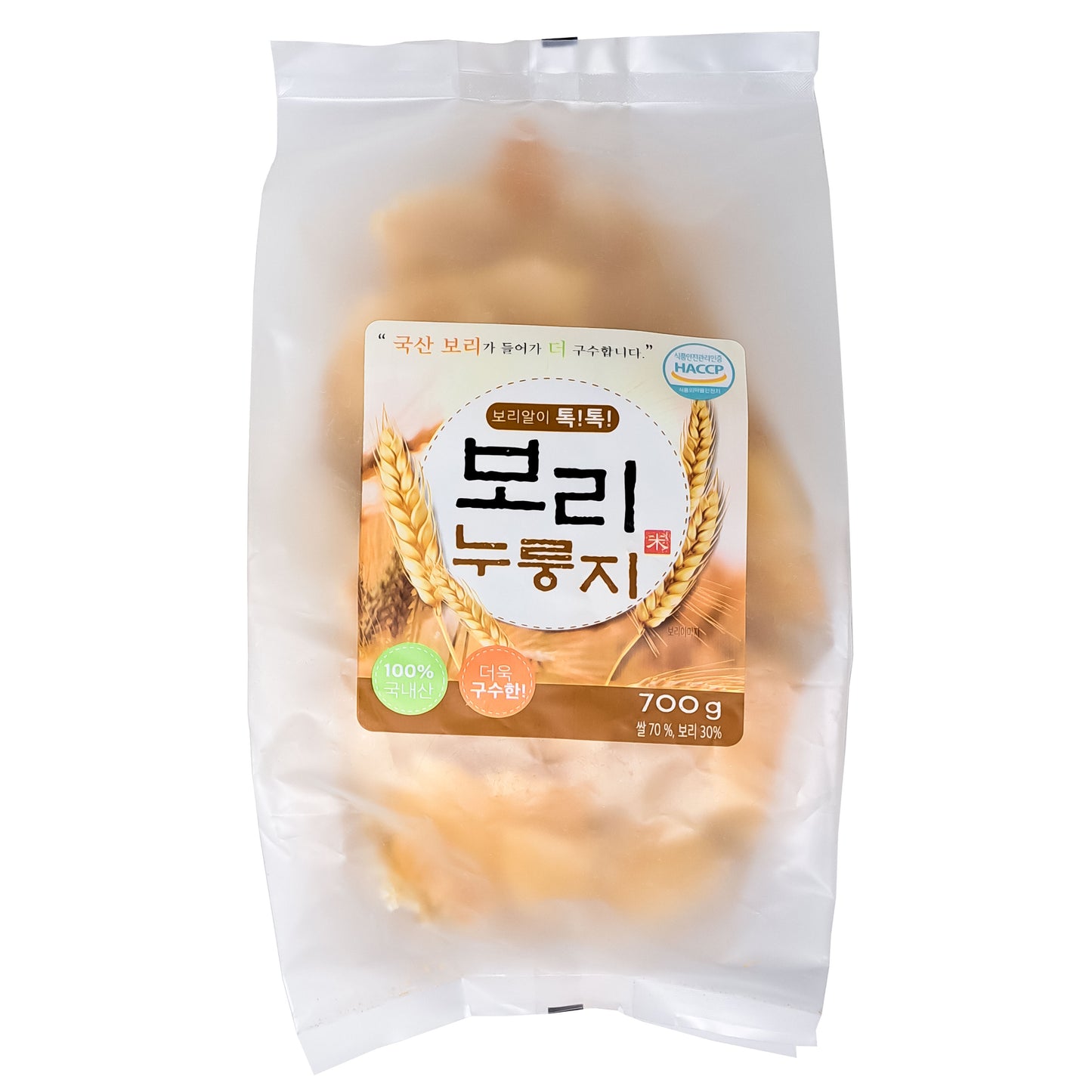 Korean Healthy Scorched Rice Chip, 700 g (24.7oz), 보리누룽지 (1 Pack (1 x 700 g-24.7oz))