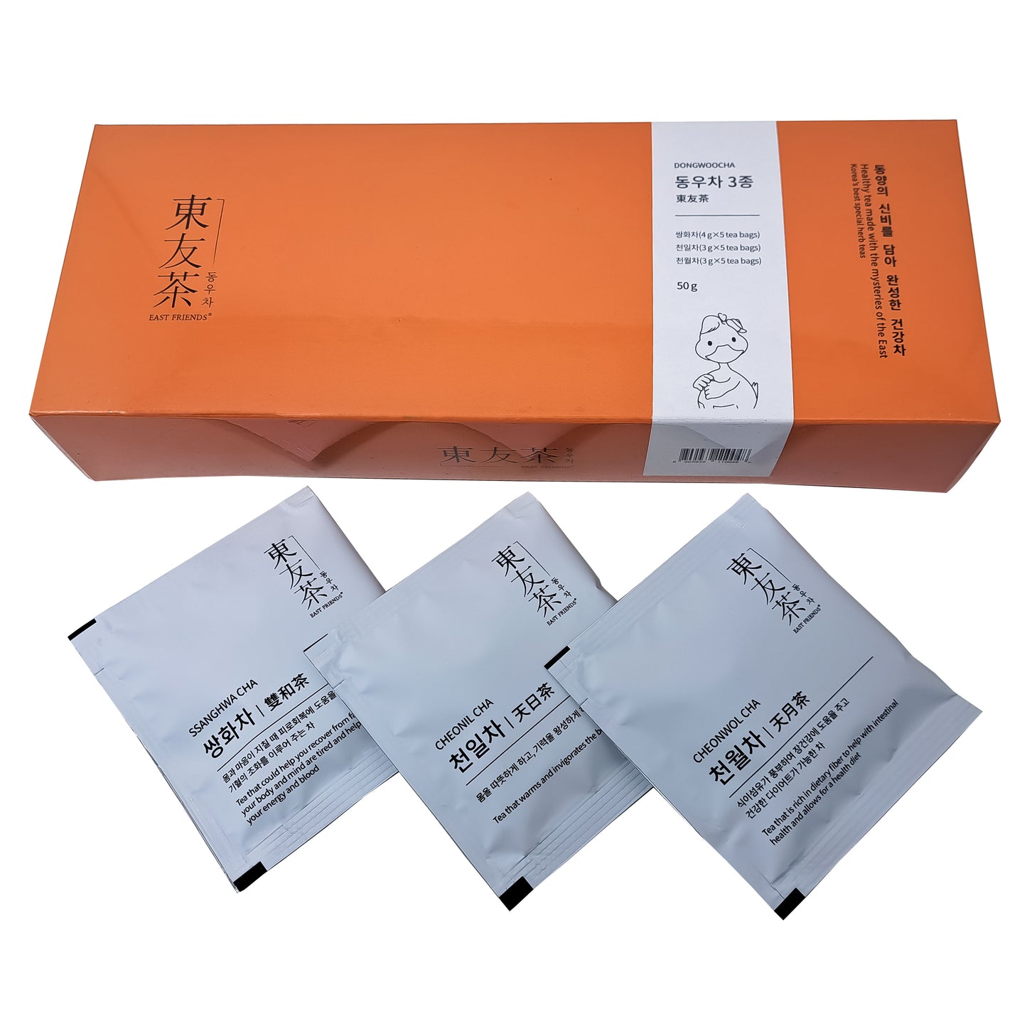 Korean traditional tea 한국 전통차 East Friends Tea 3 kind set / Ssanghwa 4g (0.14oz) x 5 tea bag / Cheonil 3g(0.1oz) x 5tea bag / Cheonwol 3g(0.1oz) x 5 tea bag 동우차 3종 50g ( 1.76oz ) 쌍화/ 천일/ 천월