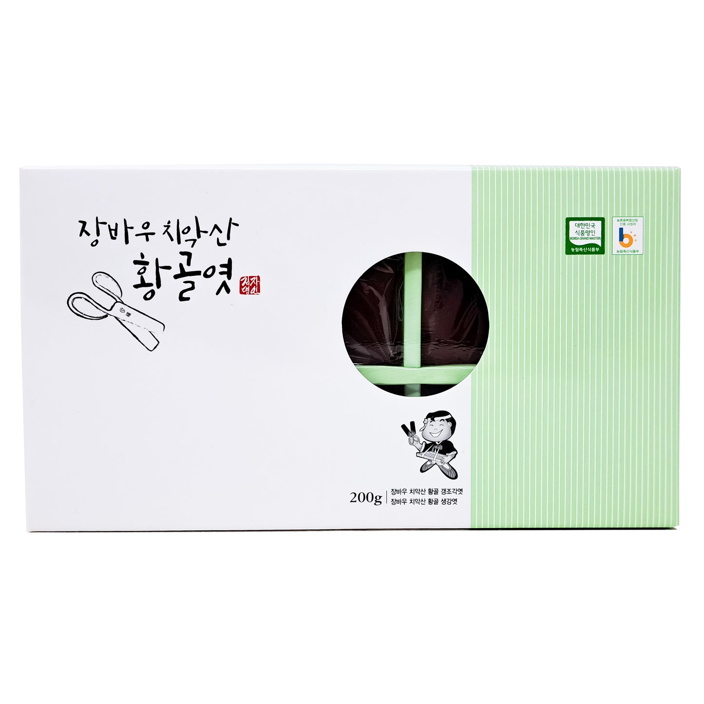 Jangbawoo Natural Yeot candy Korean Traditional Snack candy No Artificial Additive 200g (7oz) 장바우 치악산 황골엿, 갱엿