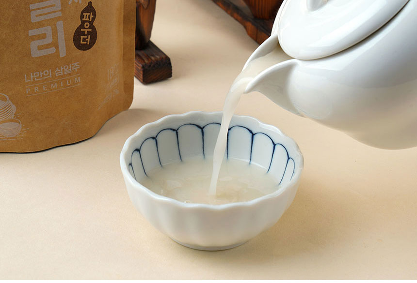 Korean Traditional Rice Wine Makgeolli Home Brew Kit for 1000ml (33.8 ounce) 막걸리 DIY Rice w/ balloon flower powder