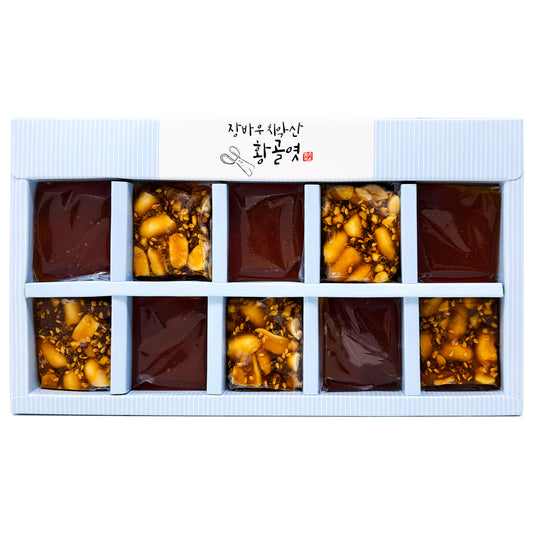 Jangbawoo Natural Yeot peanut, Sesame candy Korean Traditional Snack candy No Artificial Additive 200g (7oz) 장바우 치악산 황골엿, 깨엿 땅통엿
