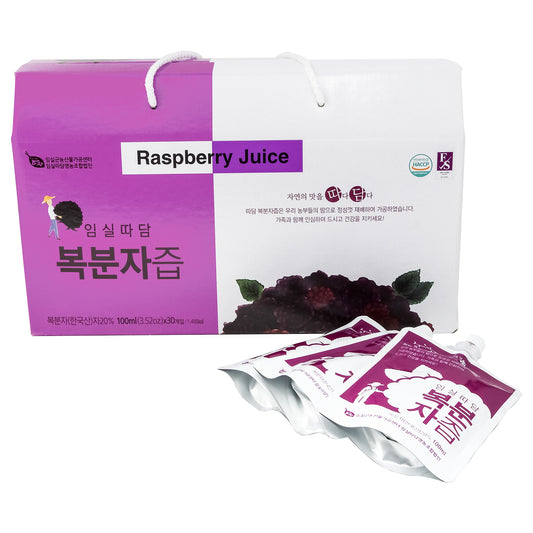 Ttadam Raspberry Juice 100ml per Pack, 30 Pack per Box 복분자 즙, 복분자 쥬스