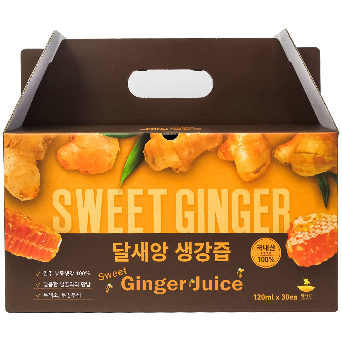 SWEET ( Honey ) GINGER JUICE 4 oz per Pack, 30 Packs 생강즙