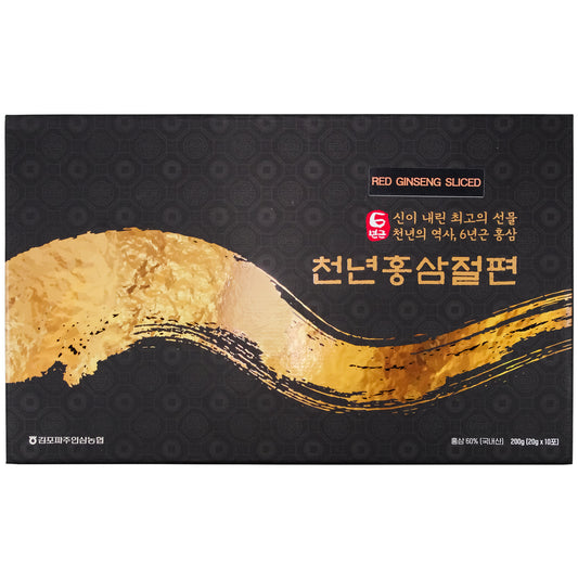 Korean Red Ginseng 200g(10ea X 20g) 6Years Sliced Korean Panax Red Ginseng Roots with Honey, Saponin