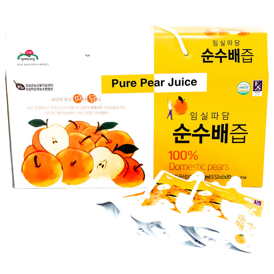 Ttadam Pure Pear Juice, 100 ml per Pack, 30 Pack per Box 순수 배즙, 순수배 쥬스