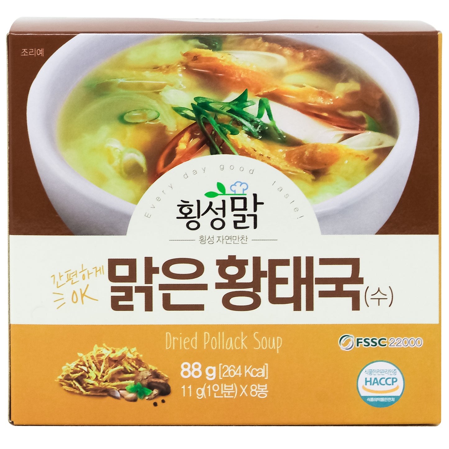 Korean Dried Pollack, HwangTae Stew Cube, 88g (11gx8ea), 8 Servings, Korean Instant Food HMR, Soup, Healthy Food, K-Food
