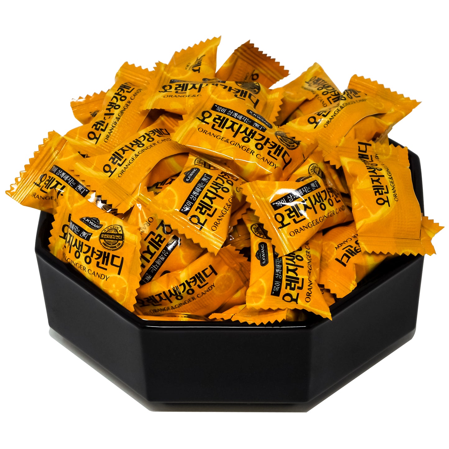Orange GINGER Candy Hard Drops Tummy Drops Chimes Natural Chews Chewy Candy Nausea Relief Preggie Pops 8.8oz (250 grams) 2pack Product of Korea_Individually Wrapped (Orange Ginger)