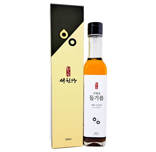 [Seowondang] Korean Traditional 100% Raw Perilla Seed Oil 250ml/8.45oz Cold Pressed Pure oil Origin Korea 서원당 들기름 (Perilla Oil 250ml)