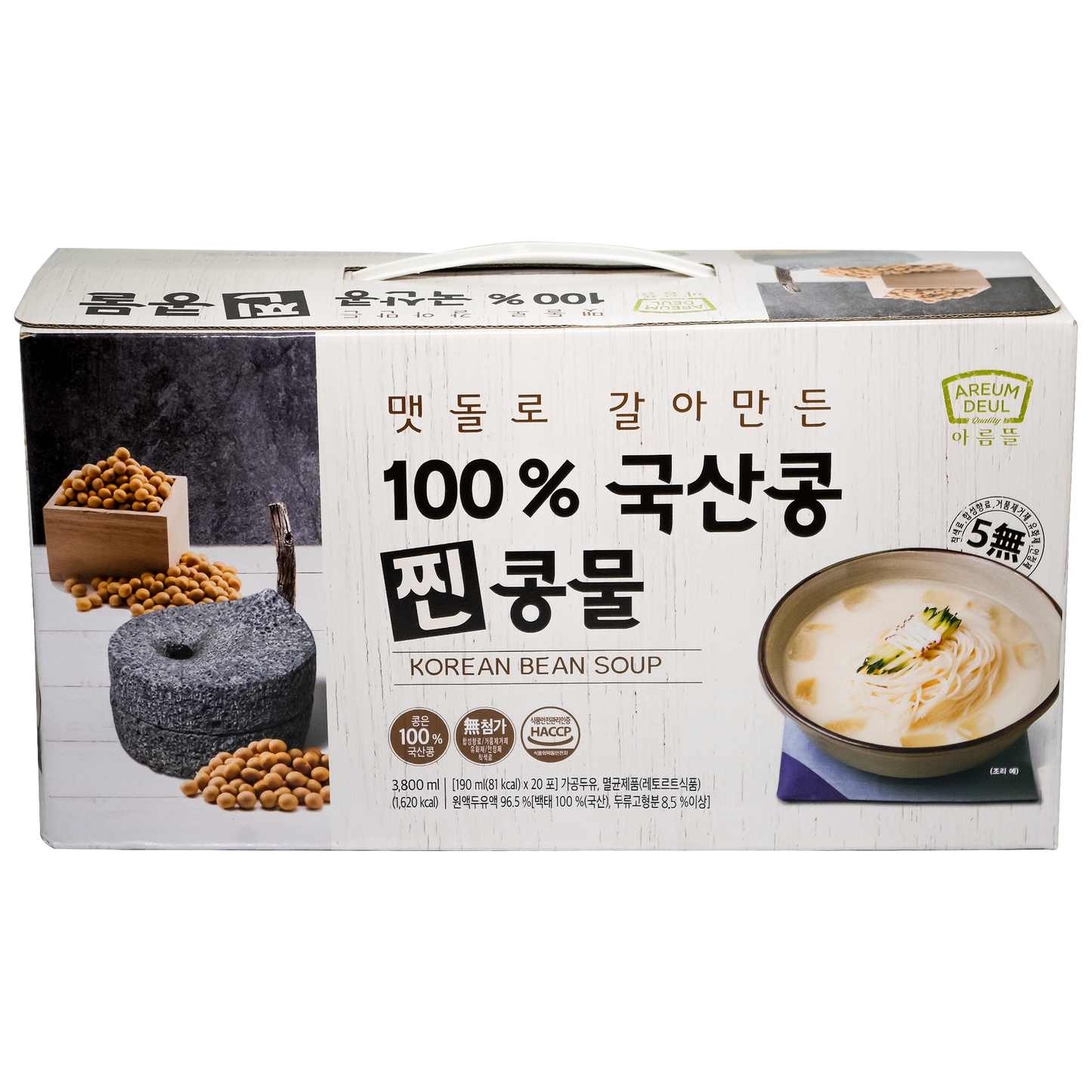 Premium Korean Bean Soup 6.5 Fl. Ounce (Pack of 20) 맷돌로 갈아만든 100% 찐 콩물
