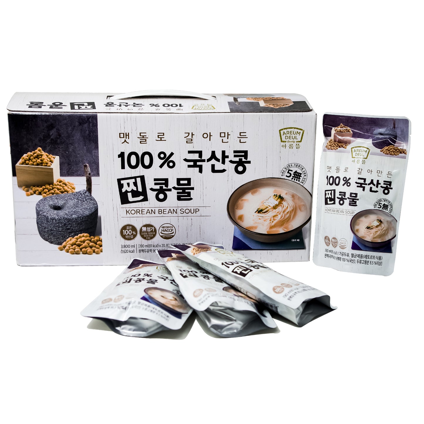 Premium Korean Bean Soup 6.5 Fl. Ounce (Pack of 20) 맷돌로 갈아만든 100% 찐 콩물