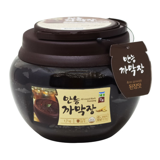 Korean Black Bean Doenjang, All round Black Doenjang Fermented Black Soybean Paste, 3.74 Pound  (1.7kg, 59.96oz) 만능 된장, 만능 까막장