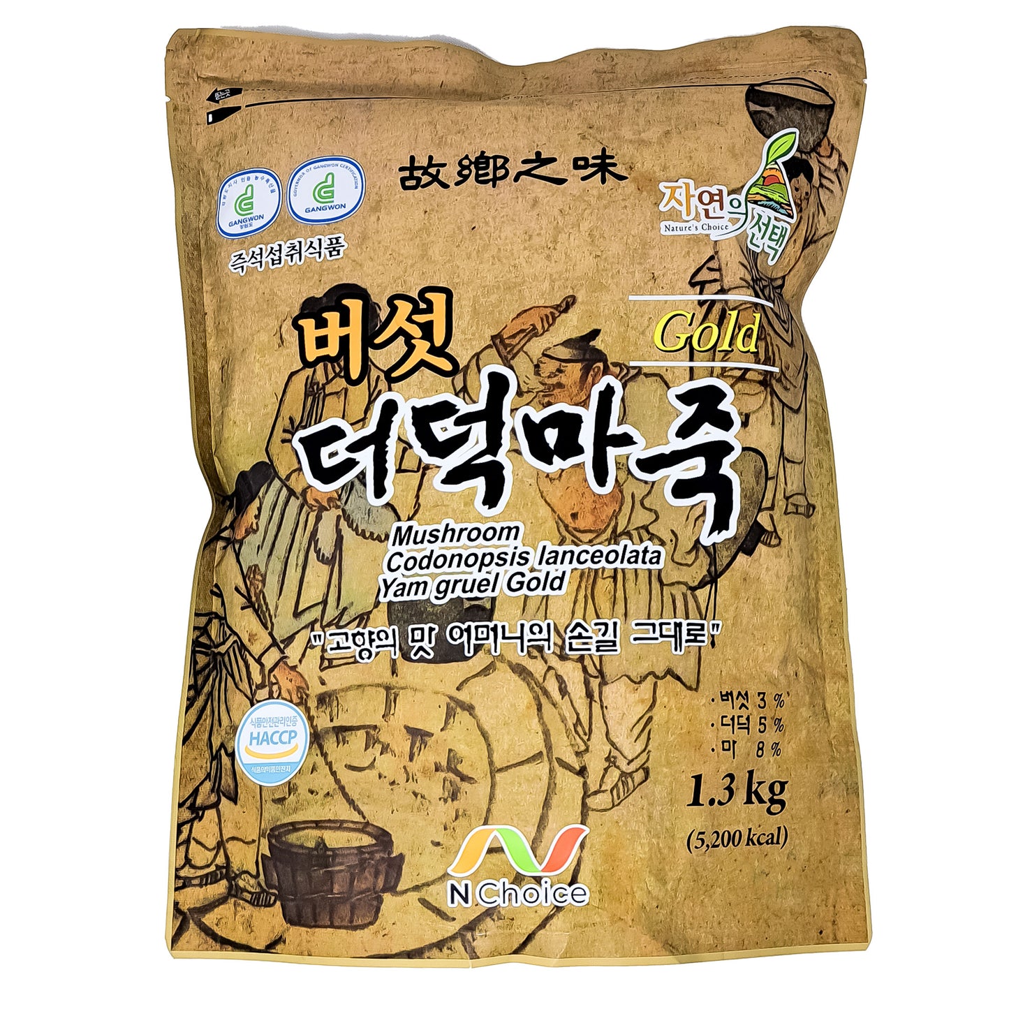 Mushroom and Yam Porridge Powder Meal Replacement Instant Breakfast Replacement 1.3kg / 45.85oz (52 SERVING) 버섯 더덕 마죽