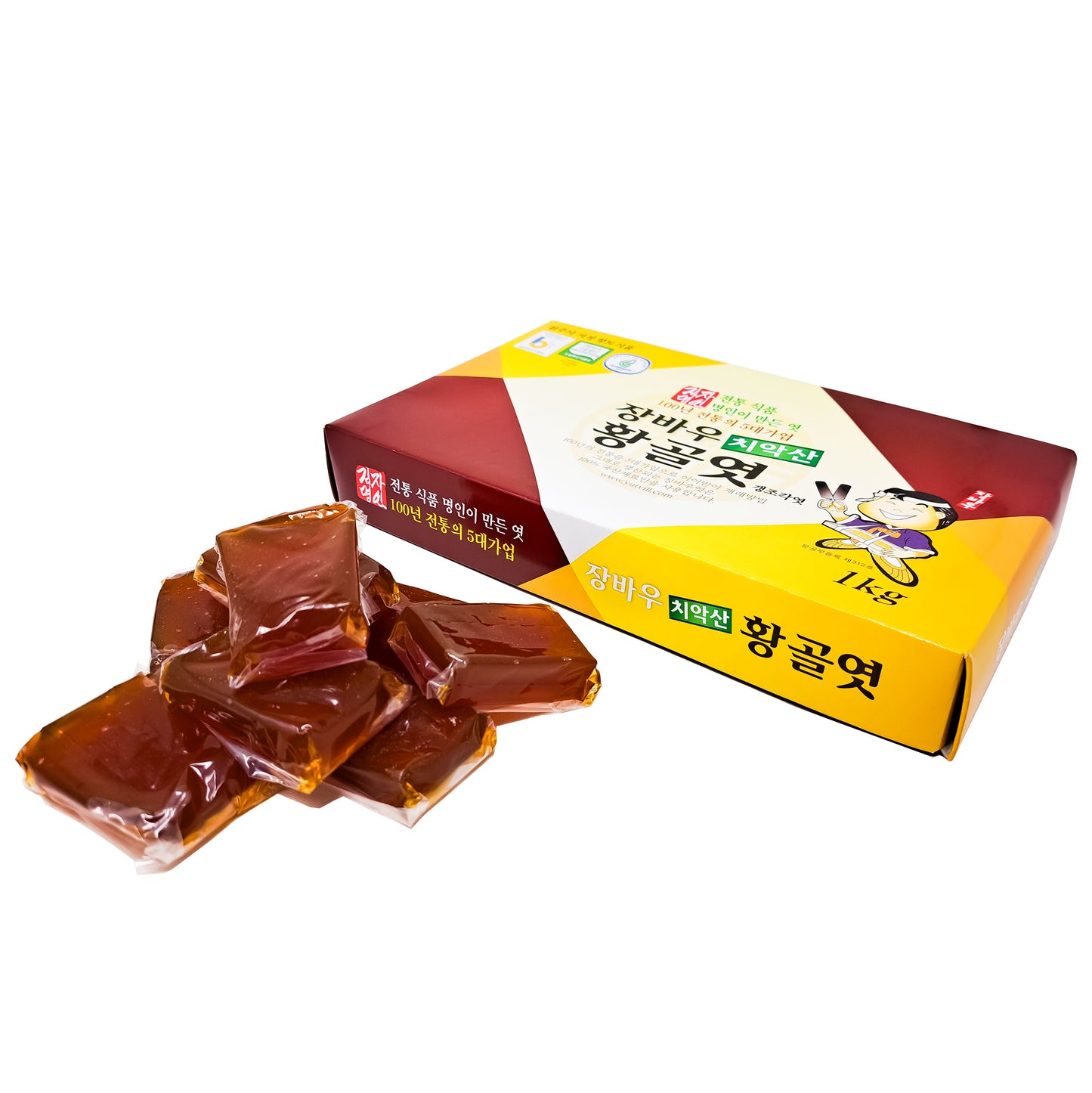 Jangbawoo Natural Yeot candy Korean Traditional Snack  candy No Artificial Additive I 1000g (1kg/2.2lb) 장바우 치악산 황골엿, 갱엿