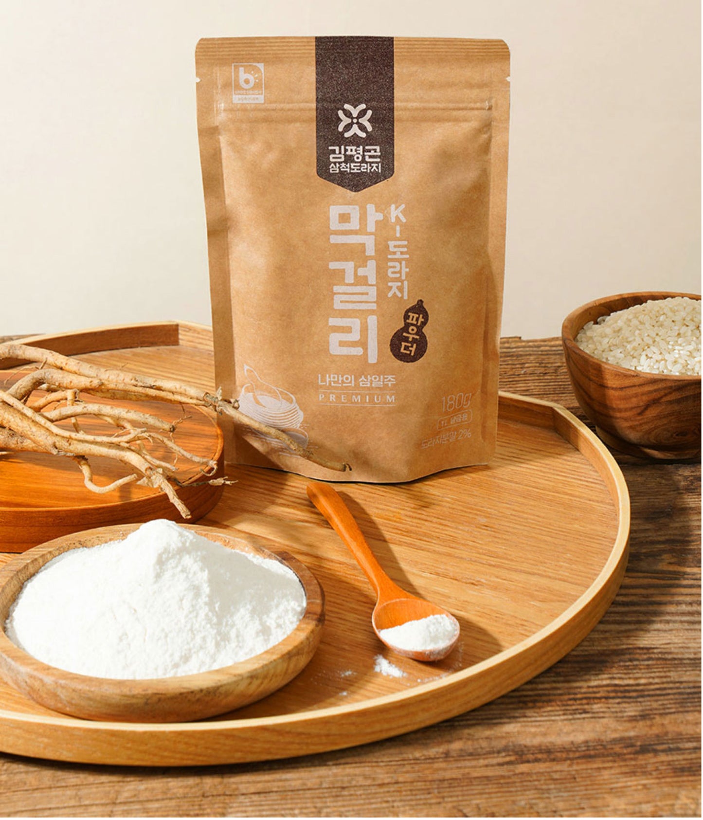 Korean Traditional Rice Wine Makgeolli Home Brew Kit for 1000ml (33.8 ounce) 막걸리 DIY  Rice w/ balloon flower powder