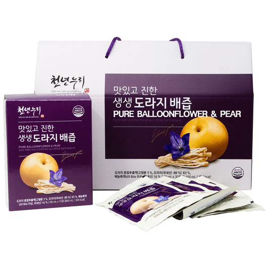 Pear bellflower Juice, 3 oz per Pack, 30 Packs 도라지 배즙