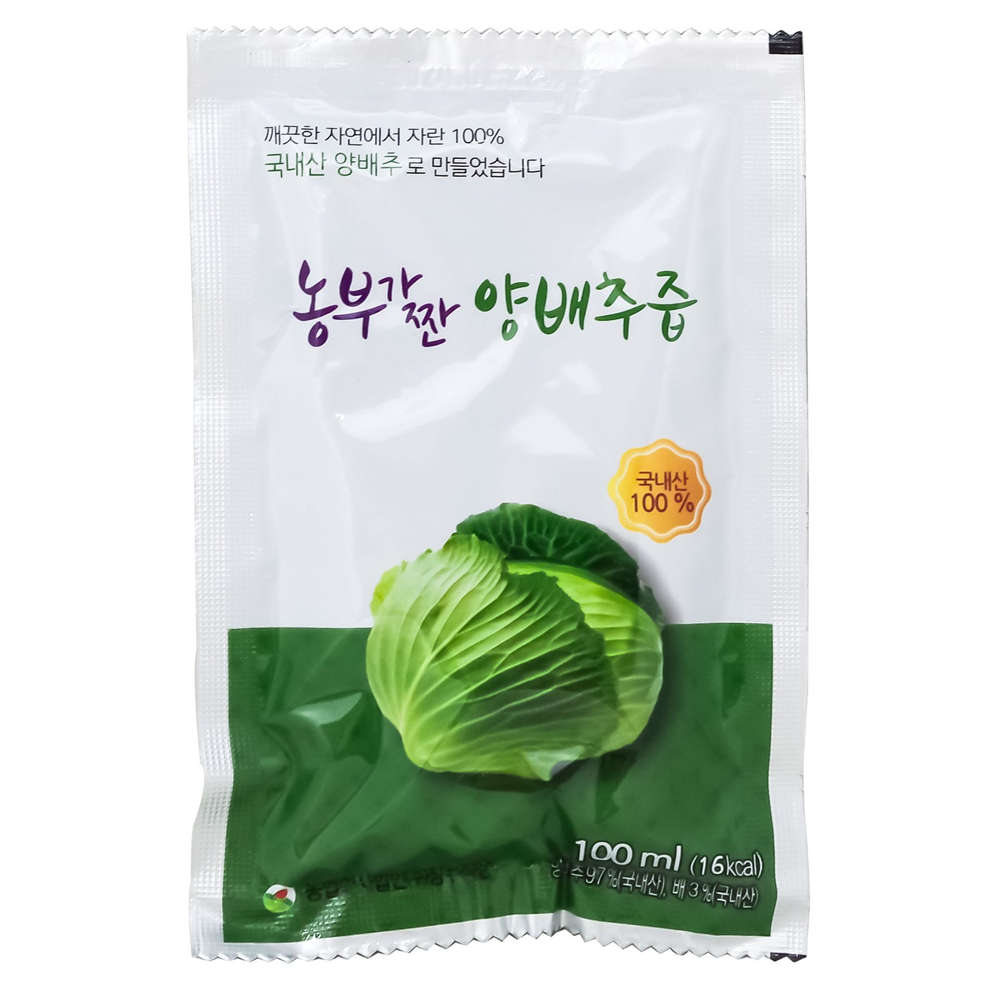 Farmers Cabbage and Pear Juice, 3.4 oz per Pack, 30 Packs 1 order 양배추 배즙