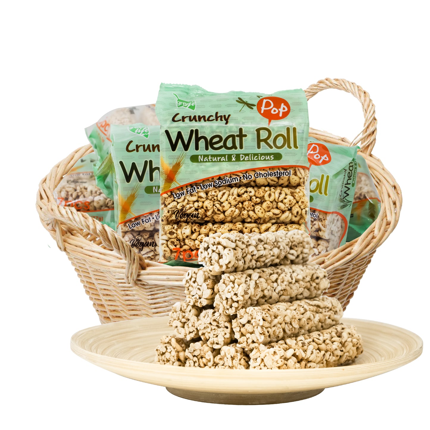 "GreenLife Crunchy Wheat Roll, 2.7oz  7 Roll, 3, 6, 12 Packs 1 Order."