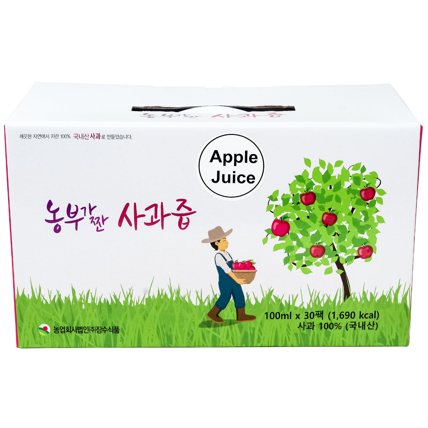 Farmers 100% Apple Juice, 100ml (3.4oz)  [ 30 Pouches ] Ready to Drink, ON-THE-GO Adult, Kids Healthy Juice, Beverage Rich in Vitamin C