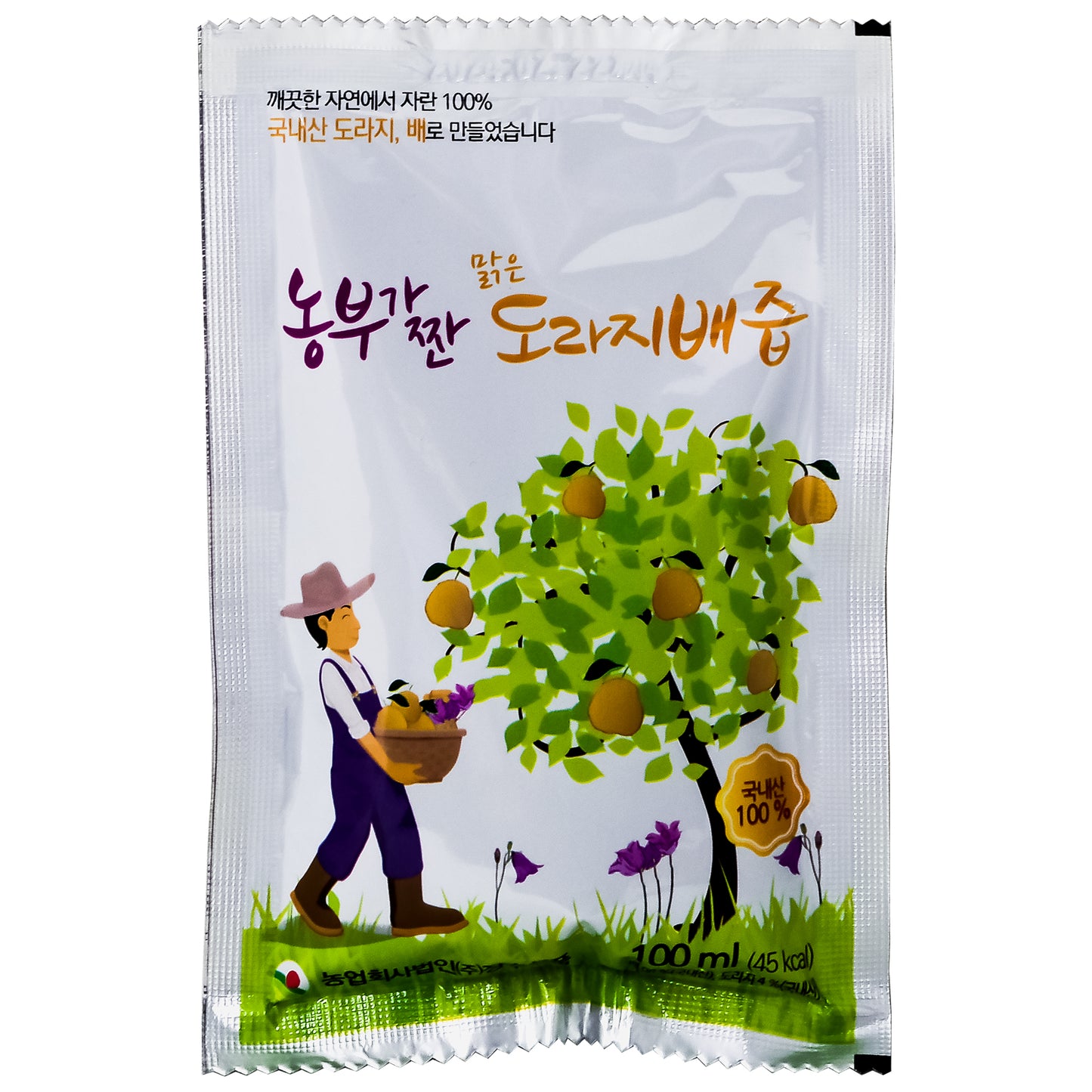 Farmers  Fresh pear bellflower Juice, 3.4 oz per Pack, 30 Packs  도라지 배즙