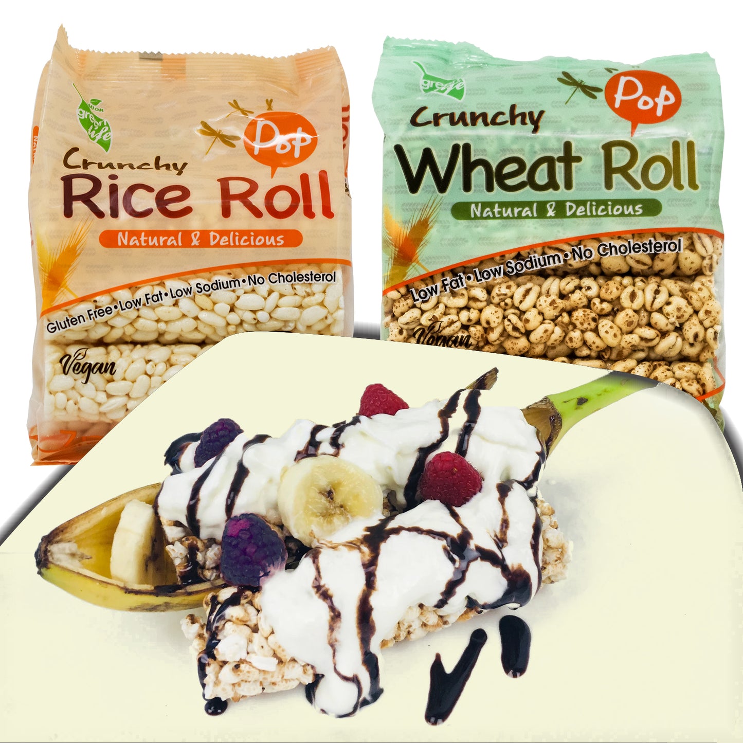 "GreenLife Crunchy Wheat Roll, 2.7oz  7 Roll, 3, 6, 12 Packs 1 Order."